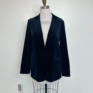 FRAME ATELIER Navy Velvet Blazer in Size L